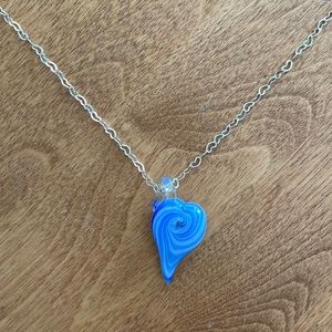 Exquisite Glass Heart Pendant Necklace